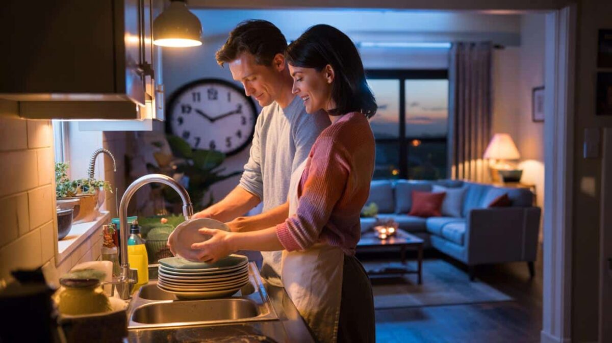 Behavioral scientists suggest nightly dishwashing times predict relationship satisfaction levels within three years.
