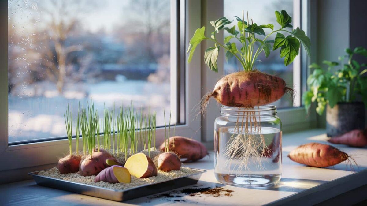 Even in winter, you can sprout sweet potatoes for spring